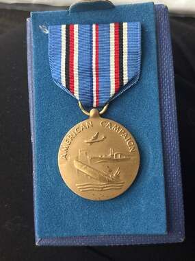 WWII Campaign And Service Victory Medal on Ribbon Pinback 1941-1945
